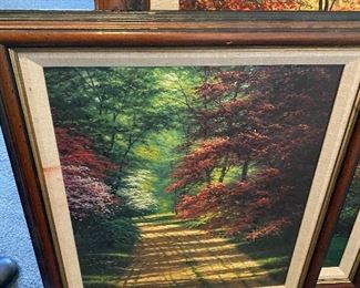 Lithographic canvas by Charles H White, Japanese Maples, with COA