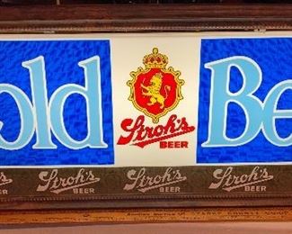 Stroh's Cold Beer Lighted Sign, Works Perfectly, No Damage $100.00
