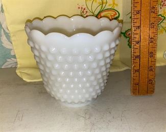 Milk Glass Flower Pot $5.00