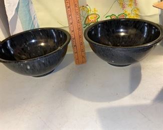 Two Black Bowls Unmarked $30.00