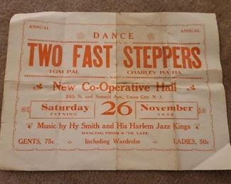 Antique NJ Dance Hall Poster (1930s ORIGINAL!)