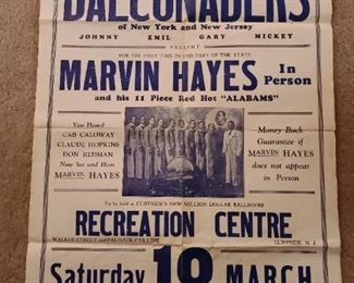 Antique NJ Dance Hall Poster (1930s ORIGINAL!)
