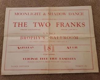 Antique NJ Dance Hall Poster (1930s ORIGINAL!)