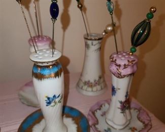 Antique Hat Pin Collection W/ Holders