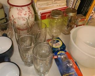 Assorted Kitchen Pots, Pans, Dishware, Glassware, China, Etc.