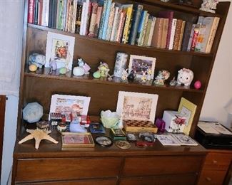 Bookshelf W/ Books & Assorted Figurines
