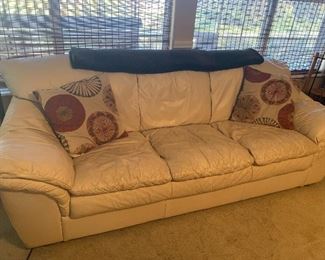 White leather sofa