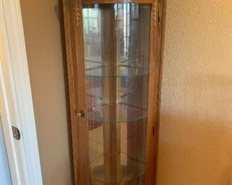 Rounded corner curio cabinet