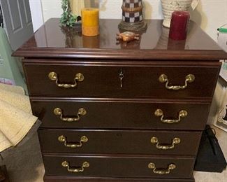 Two drawer wooden file cabinet
