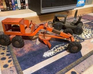 Vintage metal construction equipment toys