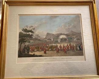 Framed Print "Approach of Emperor" Executed by Engraver James Fittler in 1796 from drawing by William Alexander (1767-1816)