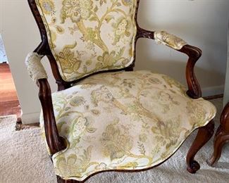 Vintage French Provincial Wood Carved Armchair!