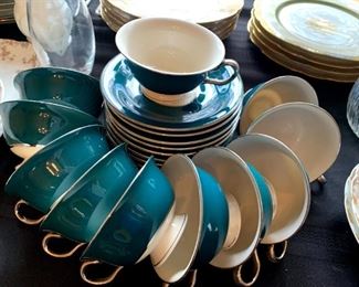 Beautiful Jade Cups & Saucers 10 Pc Set!