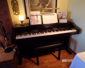 technics digital ensemble piano w/bench