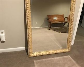 Mirror with Gold Frame.  31"x43" High