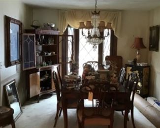 Dining Room Filled with Treasures! Dining Table and 6 Chairs $795, Cabinet $695, Accessories from $2