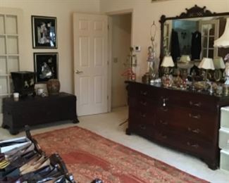 Chest with Matching Mirror $450, Pair of Lamps $250