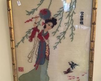 One of Two Vintage Needle Panels $48 each