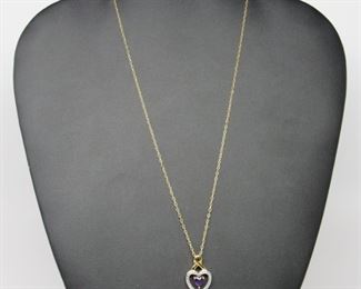 amethyst & diamond necklace
