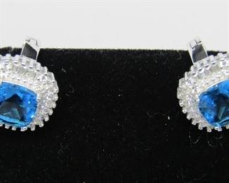 5.5 ct blue topaz earrings