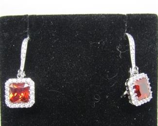 ruby and topaz earrings