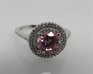 4.1ct pink sapphire designer ring