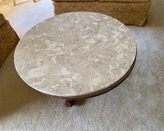 Marble top round coffee table