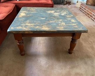 wooden square coffee table