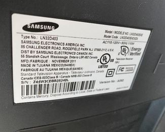 Samsung 32" TV, LN32D403