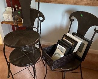 metal black chairs, 4