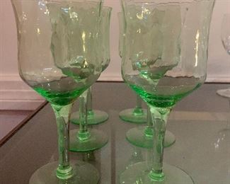 Green Crystal Wine Glasses