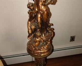 Sculpturite Creazione Gold Cherub Sculpture with base