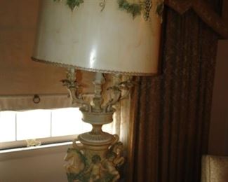 Capodimonte Lamp with Vintage Shade 