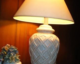 White Basketweave lamp
