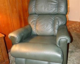 LaZBoy Green Leather Recliner