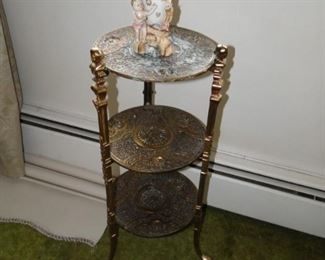 Brass Claw Foot three tier table