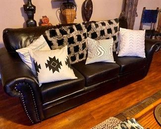 Leather sofa couch
