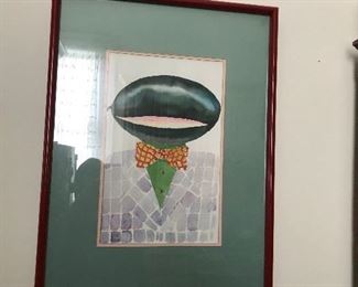 https://www.ebay.com/itm/124253108699	PR1079: Gene Meyer's Water Color Melon Head with Bow Tie Portrait Local Estate S		 Buy-it-Now 	 $260.00 

