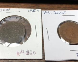 LRM4007		LRM4007 1864 or 1865 US 2 Cent Piece Prices Marked OBO “o”

Ages Ago Estate Sales Eastbank / NOLA Collectibles Consignment
712 L And A Rd Suite B Metairie LA 70001. We will be there: Thursday - Saturday 10 till 5; Sunday 2pm till 6pm; Monday - Wednesday by Appointment only; excluding holidays. We are inside of the GoMini Office Building. 

No holds unless paid. 

We may have to dig it out so let us know when you are coming.

We take Cash App, PayPal, Square, and Facebook Messenger Pay. No Delivery.

Note we take consignments.

Thanks,
Rafael 
Cash App: $Agesagoestatesales 

PayPal Email: Agesagoestatesales@Gmail.com
Ages Ago Estate Sales

Venmo: @Rafael-Monzon-1
https://www.facebook.com/AgesAgoEstateSales
504-430-0909