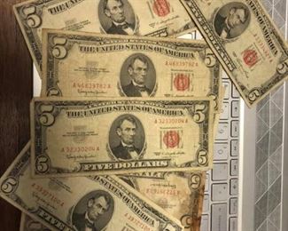 LAR4009 $5 US Red Seal Demand Note $15 ea or 5 at $14.50 each US shipping $8 (50 available)

Ages Ago Estate Sales Eastbank / NOLA Collectibles Consignment
712 L And A Rd Suite B Metairie LA 70001. We will be there: Thursday - Saturday 10 till 5; Sunday 2pm till 6pm; Monday - Wednesday by Appointment only; excluding holidays. We are inside of the GoMini Office Building. 

No holds unless paid. 

We may have to dig it out so let us know when you are coming.

We take Cash App, PayPal, Square, and Facebook Messenger Pay. No Delivery.

Note we take consignments.

Thanks,
Rafael 
Cash App: $Agesagoestatesales 

PayPal Email: Agesagoestatesales@Gmail.com
Ages Ago Estate Sales

Venmo: @Rafael-Monzon-1
https://www.facebook.com/AgesAgoEstateSales
504-430-0909