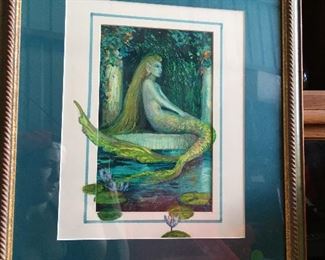 https://www.ebay.com/itm/124346989336	LAR0015 Barbara Yochum framed painting, blue green mermaid turned to side, blue 		 OBO 	 $299.99 
