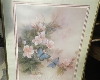 https://www.ebay.com/itm/124432185895 LAR0040 Blue Butterflies and Pink Flowers Framed Print Pickup Only ( 20.5" L X 1 OBO $20.00
