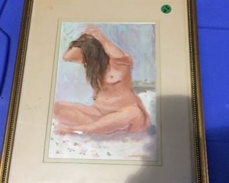 https://www.ebay.com/itm/124432185900	LAR0058 Cane - Nude Watercolor Framed Art Pickup Only ( 13.25" L X 16.25" H) Plu		 OBO 	 $100.00 
