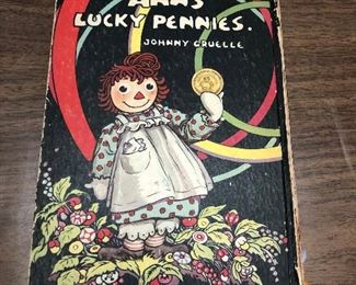 https://www.ebay.com/itm/114398471184	LX2062 Raggedy Ann's Lucky Pennies by Johnny Gruelle 1932 Book ASIS		 OBO 	 $19.99 
