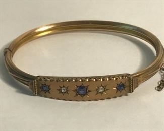 https://www.ebay.com/itm/124334439259 WL122 GOLD BRACELET STAMPED 901 WITH DIAMONDS AND SAPPHIRES Buy-it-Now $500.00