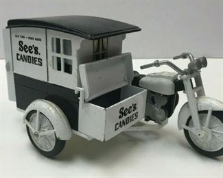 https://www.ebay.com/itm/124367466522	WL160 See's Old Time Home Made Candies Motorcycle and Side Cart Toy Memorabilia		 Buy-it-Now 	 $20.00 
