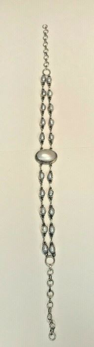 https://www.ebay.com/itm/124426454106 WL171 STERLING SILVER AND PEARL INLAY NECKLACE NEEDS CLASP Buy-it-Now $20.00