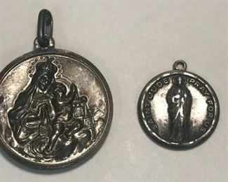 https://www.ebay.com/itm/114477673370 WL198 LOT OF 2 RELIGIOUS PENDANTS STAMPED 800 AND STERLING Buy-it-Now $20.00