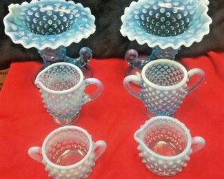 https://www.ebay.com/itm/124320686787 WL3091 LOT OF SIX VINTAGE PCS OF BLUE HOBNAIL GLASS ITEMS Buy-it-Now