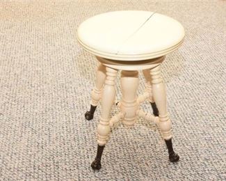 24. White Painted Piano Stool